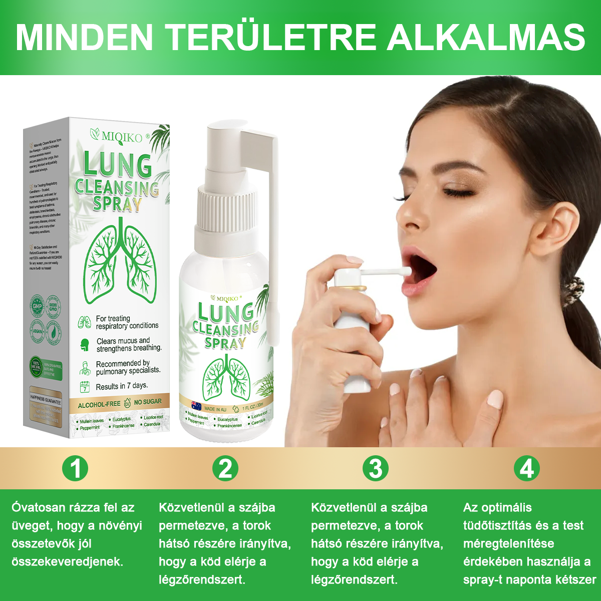 [Hivatalos márkaüzlet] 👨‍⚕️𝐌𝐈𝐐𝐈𝐊𝐎® Fejlett tüdőtisztító spray (☘️Tüdőspecialisták ajánlásával☘️)